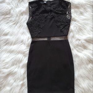 LITTLE BLACK MINI DRESS WITH LACE DETAIL